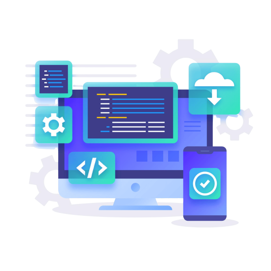 صورة لشاشة حولها أجهزة محمولة و تقنية